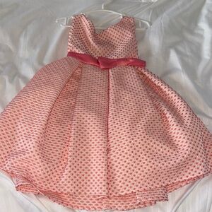 Charming Pink Polka Dot Kids Formal Dress